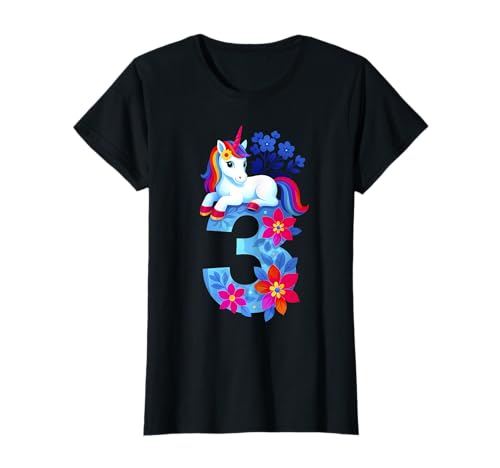 Einhorn 3 Jahre alt Mädchen Geburtstag Shirt Happy Number 3 T-Shirt Einhorn 3 Jahre alt Mädchen Geburtstag Shirt Happy Number 3 T-Shirt von Birthday Girl Tees...