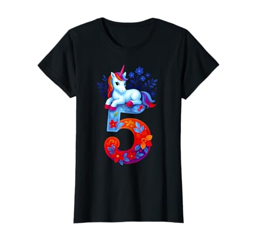 Einhorn 5 Jahre alt Mädchen Geburtstag Shirt Happy Number 5 T-Shirt Einhorn 5 Jahre alt Mädchen Geburtstag Shirt Happy Number 5 T-Shirt von Birthday Girl Tees...