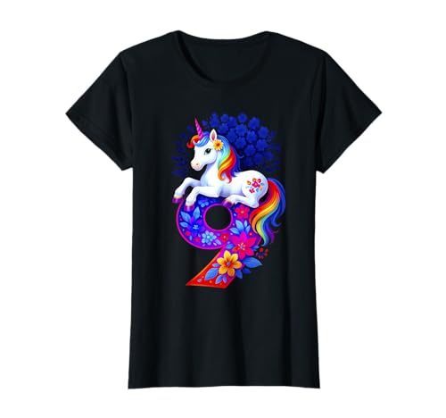 Einhorn 9 Jahre alt Mädchen Geburtstag Shirt Happy Number 9 T-Shirt Einhorn 9 Jahre alt Mädchen Geburtstag Shirt Happy Number 9 T-Shirt von Birthday Girl Tees...