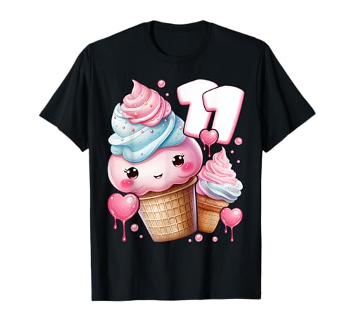 11. Geburtstag Mädchen 11 Jahre, Eiscreme, Nummer 11 T-Shirt von Birthday Girl by Content Design Studio