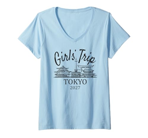 Damen Mädchenreise Tokio Japan 2027 | Mädchen Reisen Urlaub T-Shirt mit V-Ausschnitt Damen Mädchenreise Tokio Japan 2027 | Mädchen Reisen Urlaub T-Shirt mit V-Ausschnitt von Birthday Girls' Trip
