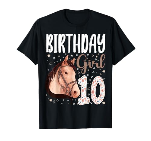 Pferd Tierliebhaber 10. Geburtstag Mädchen B-Day 10 Jahre alt T-Shirt von Birthday Horse