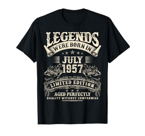 Retro 68. Geburtstag Geschenke für Männer 68 Jahre alt Juli 1957 T-Shirt von Birthday July Gifts For Legendary Men Apparel