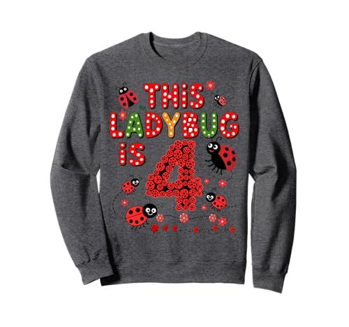 Dieser Marienkäfer ist 4 Jahre alt 4. Geburtstag Mädchen Familie Sweatshirt Dieser Marienkäfer ist 4 Jahre alt 4. Geburtstag Mädchen Familie Sweatshirt von Birthday LadyBug
