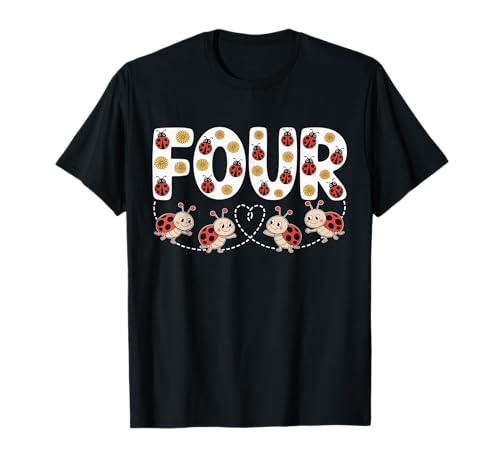 Dieser Marienkäfer ist 4 Jahre alt 4. Geburtstag Mädchen Familie T-Shirt Dieser Marienkäfer ist 4 Jahre alt 4. Geburtstag Mädchen Familie T-Shirt von Birthday LadyBug