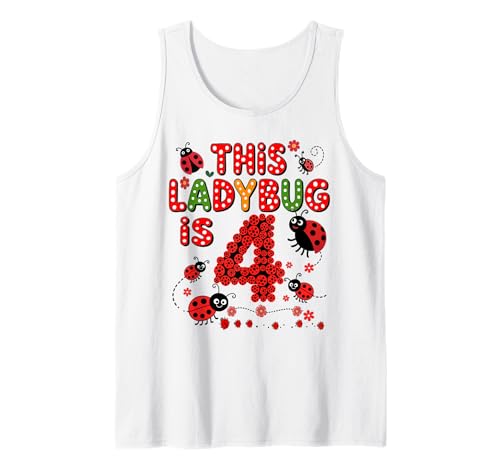 Dieser Marienkäfer ist 4 Jahre alt 4. Geburtstag Mädchen Familie Tank Top Dieser Marienkäfer ist 4 Jahre alt 4. Geburtstag Mädchen Familie Tank Top von Birthday LadyBug