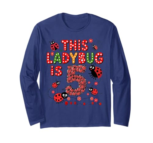 Dieser Marienkäfer ist 5 Jahre alt, 5. Geburtstag, Mädchen, Familie Langarmshirt Dieser Marienkäfer ist 5 Jahre alt, 5. Geburtstag, Mädchen, Familie Langarmshirt von Birthday LadyBug