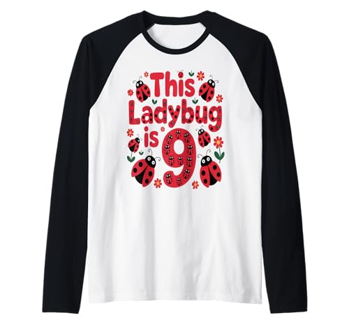 Dieser Marienkäfer ist 9 Jahre alt, 9. Geburtstag, Mädchen, Familie Raglan Dieser Marienkäfer ist 9 Jahre alt, 9. Geburtstag, Mädchen, Familie Raglan von Birthday LadyBug