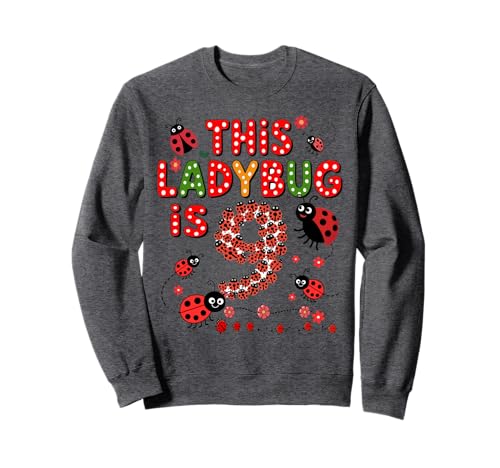 Dieser Marienkäfer ist 9 Jahre alt, 9. Geburtstag, Mädchen, Familie Sweatshirt von Birthday LadyBug