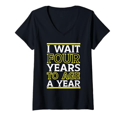 Damen Happy Birthday Leap Year 29. Februar Leap Day Leapling T-Shirt mit V-Ausschnitt Damen Happy Birthday Leap Year 29. Februar Leap Day Leapling T-Shirt mit V-Ausschnitt von Birthday Leap Year February 29 Leaper