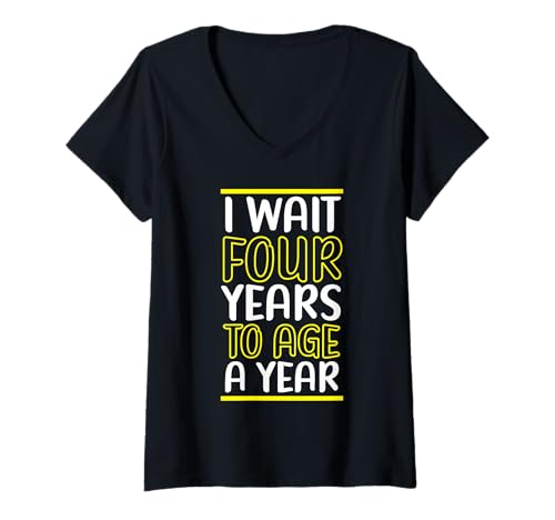 Damen Happy Birthday Leap Year 29. Februar Leap Day Leapling T-Shirt mit V-Ausschnitt Damen Happy Birthday Leap Year 29. Februar Leap Day Leapling T-Shirt mit V-Ausschnitt von Birthday Leap Year February 29 Leaper