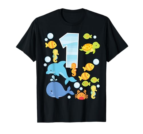 Aquarium zum 1. Geburtstag für Jungen, 1 Jahr altes Meer, passende Familie T-Shirt von Birthday Matching Family Sea Ocean Party Supply
