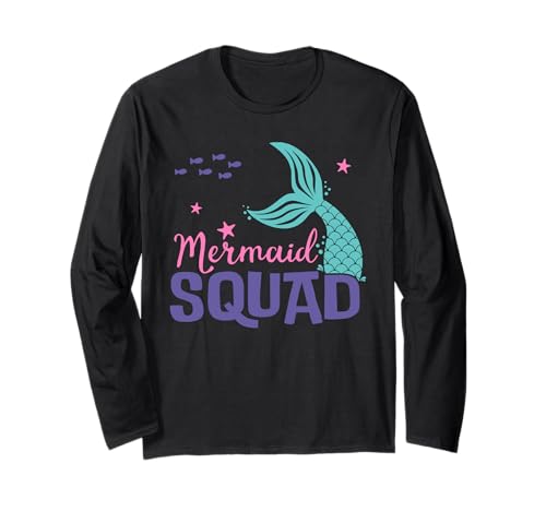 Mermaid Squad Funny Cute Girls Birthday Squad Mermaid Tail Langarmshirt von Birthday Mermaid Family Matching Party Squad Gifts