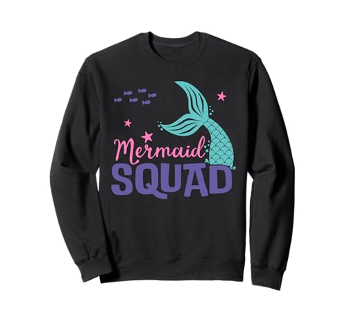 Mermaid Squad Funny Cute Girls Birthday Squad Mermaid Tail Sweatshirt von Birthday Mermaid Family Matching Party Squad Gifts