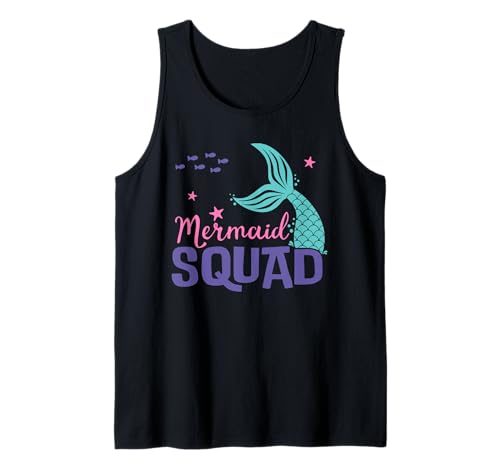 Mermaid Squad Funny Cute Girls Birthday Squad Mermaid Tail Tank Top von Birthday Mermaid Family Matching Party Squad Gifts