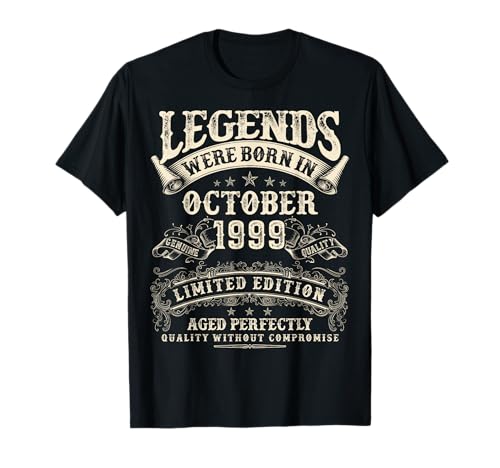 Retro 26. Geburtstag Geschenke für Männer 26 Jahre alt Oktober 1999 T-Shirt Retro 26. Geburtstag Geschenke für Männer 26 Jahre alt Oktober 1999 T-Shirt von Birthday October Gifts For Legendary Men Apparel
