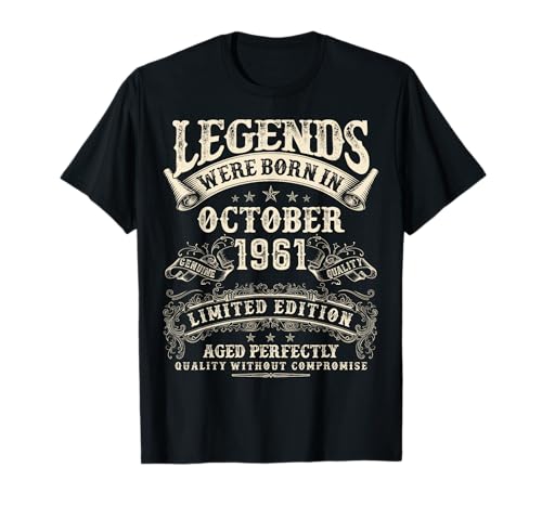 Retro 64. Geburtstag Geschenke für Männer 64 Jahre alt Oktober 1961 T-Shirt Retro 64. Geburtstag Geschenke für Männer 64 Jahre alt Oktober 1961 T-Shirt von Birthday October Gifts For Legendary Men Apparel