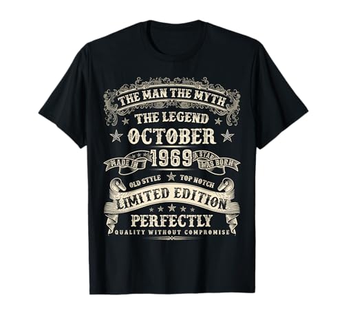 Oktober 1969 56. Geburtstag 56 Jahre alt Geburtstagsgeschenk für Männer T-Shirt von Birthday October Retro Gifts For Men And Women
