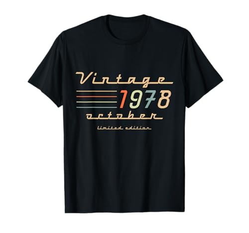 Geschenk zum 47. Geburtstag für Männer Oktober 1978 47 Jahre alt Geburtstag T-Shirt von Birthday Outfits For Men Legendary Man October