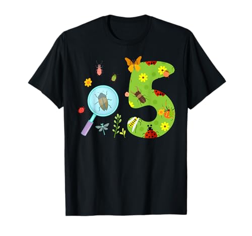 5. Geburtstag Party Bug Insect 5 Jahre alte Insekten für Kinder T-Shirt von Birthday Party Bugs Insects Shirt
