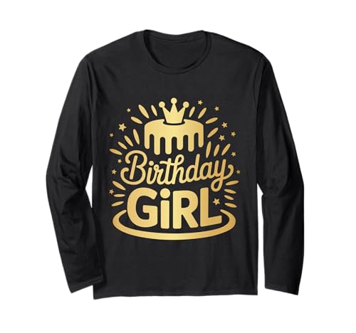 Tolles Geburtstagsparty-Geschenk für Mädchen Langarmshirt von Birthday Party Crown Gifts Tee for Girl
