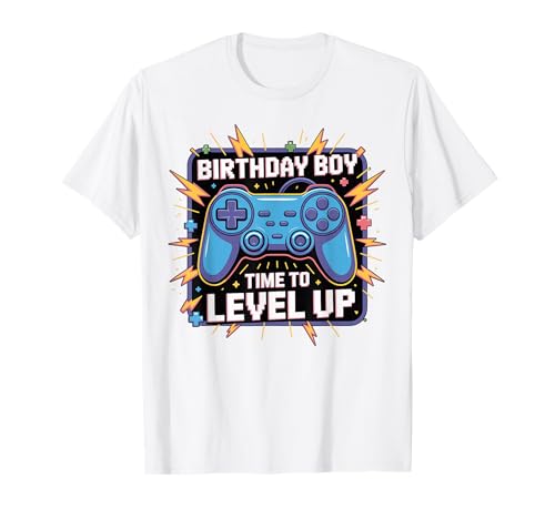 Birthday Boy Gaming Zitat Time to Level Up Controller T-Shirt Birthday Boy Gaming Zitat Time to Level Up Controller T-Shirt von Birthday Party For Gamer