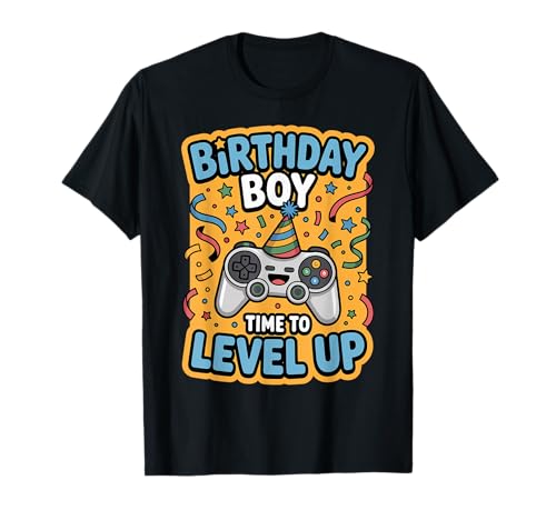 Birthday Boy Gaming Zitat Time to Level Up Controller T-Shirt Birthday Boy Gaming Zitat Time to Level Up Controller T-Shirt von Birthday Party For Gamer