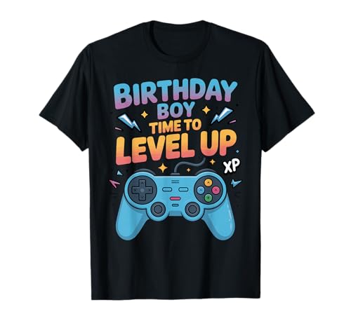 Birthday Boy Gaming Zitat Time to Level Up Controller T-Shirt Birthday Boy Gaming Zitat Time to Level Up Controller T-Shirt von Birthday Party For Gamer
