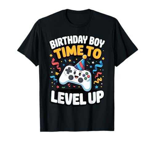 Birthday Boy Gaming Zitat Time to Level Up Controller T-Shirt Birthday Boy Gaming Zitat Time to Level Up Controller T-Shirt von Birthday Party For Gamer
