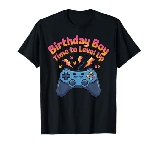 Birthday Boy Gaming Zitat Time to Level Up Controller T-Shirt Birthday Boy Gaming Zitat Time to Level Up Controller T-Shirt von Birthday Party For Gamer