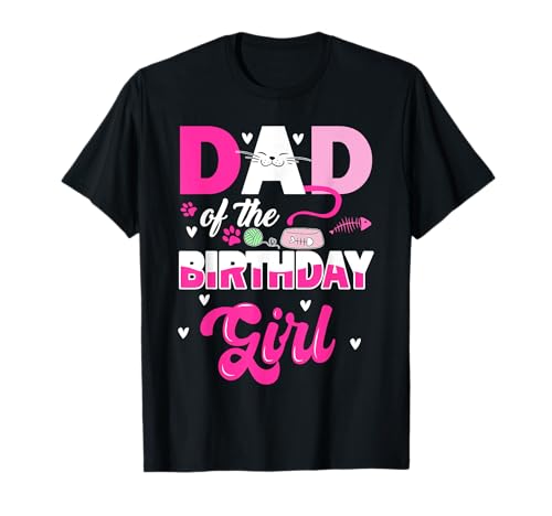 Niedlicher Vater des Geburtstags Mädchen Katze Kitty Liebhaber Kätzchen Mädchen T-Shirt von Birthday Party Kitten Cat Family Matching Bday