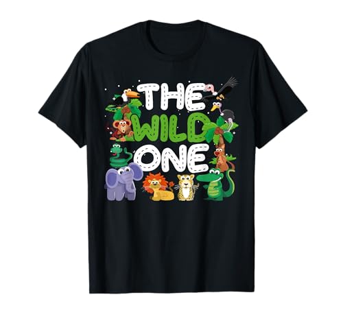 The Wild One Birthday Boy, Zoo Keeper, Dschungelmädchen-Safari T-Shirt The Wild One Birthday Boy, Zoo Keeper, Dschungelmädchen-Safari T-Shirt von Birthday Party Safari Zoo Animals Outfit Dad Mom