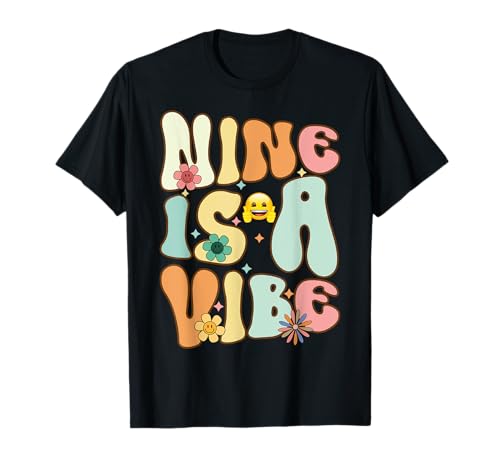 Nine Is A Vibe 9th Birthday Groovy Boys Girls 9 Years T-Shirt Nine Is A Vibe 9th Birthday Groovy Boys Girls 9 Years T-Shirt von Birthday Party Vibes Groovy Celebrating 9 in Style