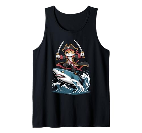 Niedliche Piratenkatze reitet einen Hai, lustiges Halloween-Kostüm für Kinder Tank Top Niedliche Piratenkatze reitet einen Hai, lustiges Halloween-Kostüm für Kinder Tank Top von Birthday Pirate Theme Party Pet Owners Cat Lover