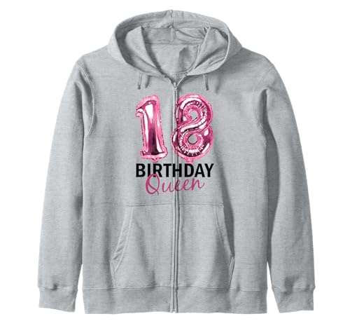 18 Jahre Geburtstag Frauen Geburtstagsballons Ballons Print Kapuzenjacke 18 Jahre Geburtstag Frauen Geburtstagsballons Ballons Print Kapuzenjacke von Birthday Queen Geburtstagsgeschenke Damen Teenager