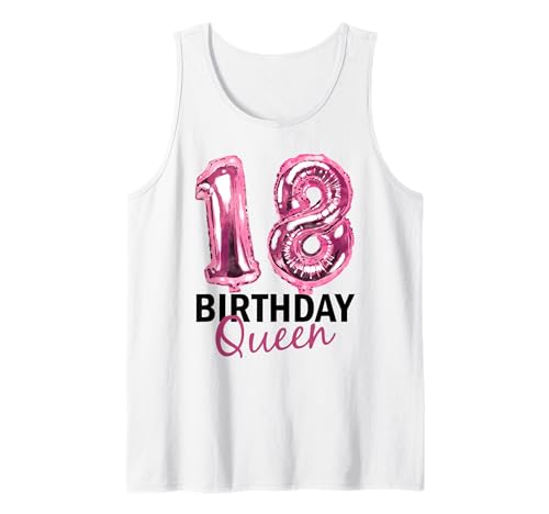 18 Jahre Geburtstag Frauen Geburtstagsballons Ballons Print Tank Top 18 Jahre Geburtstag Frauen Geburtstagsballons Ballons Print Tank Top von Birthday Queen Geburtstagsgeschenke Damen Teenager