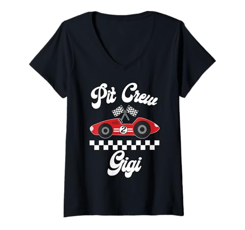 Damen Zwei schnelle Geburtstags-Rennwagen-Party Gigi of The Birthday Boy T-Shirt mit V-Ausschnitt Damen Zwei schnelle Geburtstags-Rennwagen-Party Gigi of The Birthday Boy T-Shirt mit V-Ausschnitt von Birthday Racing Car Party Gigi Of The Birthday MYN