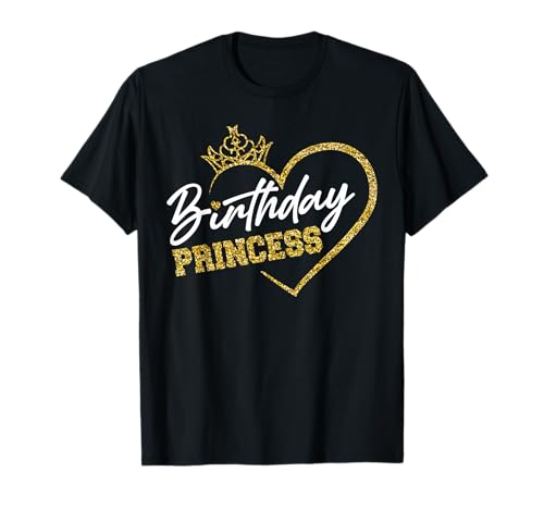 Birthday Girl it's My Birthday Princess Crown Queen in Heart T-Shirt von Birthday Squad Shirt for Princess Queen Co.
