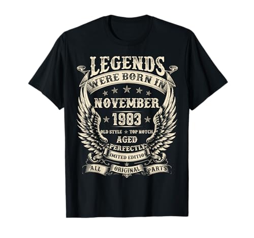 Legenden wurden 1983 geboren. 42. Geburtstag, Geschenke für Männer, November T-Shirt Legenden wurden 1983 geboren. 42. Geburtstag, Geschenke für Männer, November T-Shirt von Birthday Tee gifts For Men Women Born in November