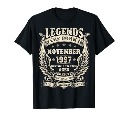 Legenden wurden 1997 geboren. 28. Geburtstag, Geschenke für Männer, November T-Shirt Legenden wurden 1997 geboren. 28. Geburtstag, Geschenke für Männer, November T-Shirt von Birthday Tee gifts For Men Women Born in November