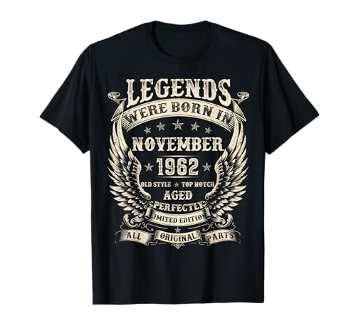 Legends were Born in 1962 63. Geburtstag Geschenke für Männer November T-Shirt Legends were Born in 1962 63. Geburtstag Geschenke für Männer November T-Shirt von Birthday Tee gifts For Men Women Born in November