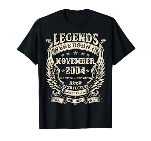 Legends were Born in 2004 21. Geburtstag Geschenke für Männer November T-Shirt Legends were Born in 2004 21. Geburtstag Geschenke für Männer November T-Shirt von Birthday Tee gifts For Men Women Born in November