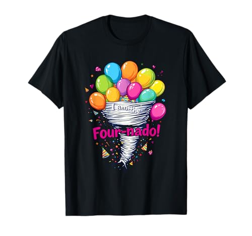 I Am The Four-Nado 4th Birthday Girl Boy Kids T-Shirt von Birthday Tornado 4 Four Nado Storm Four-Nado