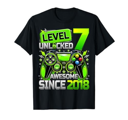 Level 7 freigeschaltet Fantastisches Spiel seit 2018 zum 7. Geburtstag für Kinder T-Shirt Level 7 freigeschaltet Fantastisches Spiel seit 2018 zum 7. Geburtstag für Kinder T-Shirt von Birthday Video Gamer 2025 Limited Edition Gifts