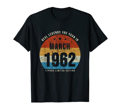 60. Geburtstag Damen Herren 60 Jahre März Jahrgang 1962 T-Shirt von Birthday present Geburtstagsgeschenk 1962