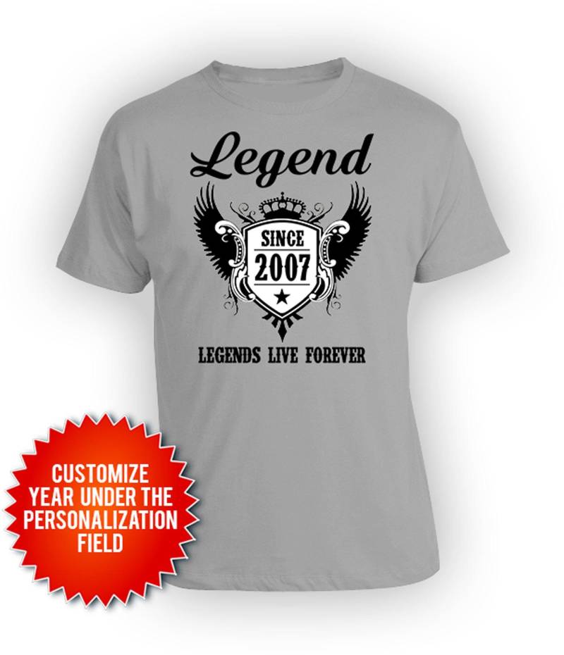 18. Geburtstag T-Shirt Geschenk Ideen Benutzerdefinierte Shirt Bday Geschenke B Day Legende Seit 2007 Herren Damen von BirthdayGoodiesShop