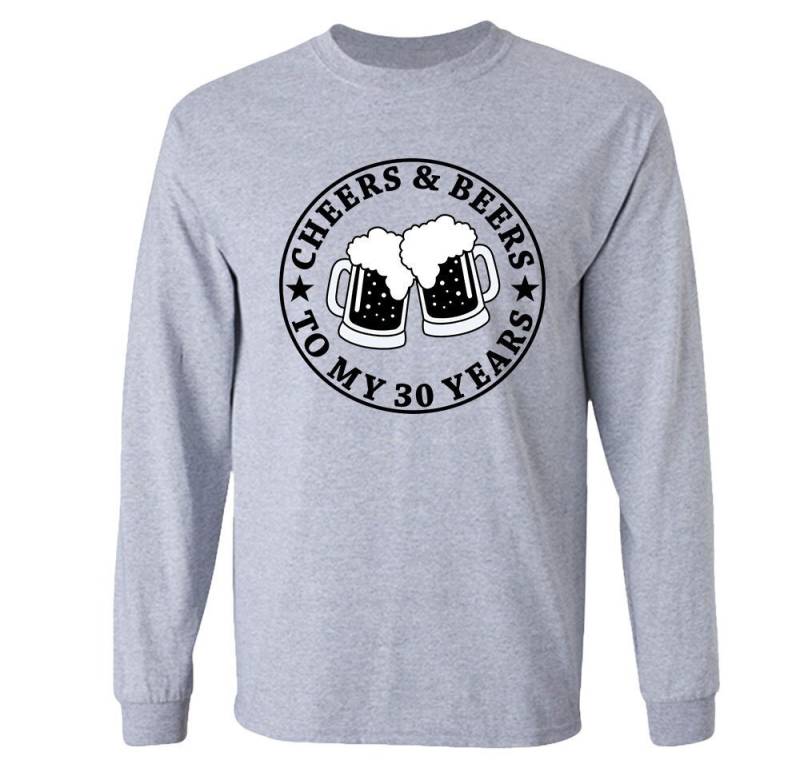 30. Geburtstag Geschenkideen Für Bier Liebhaber T-Shirt Männer Custom Age Bday Langarm Prost Und Zu Meinem 30 Jahre Alt - Bg04 von BirthdayGoodiesShop