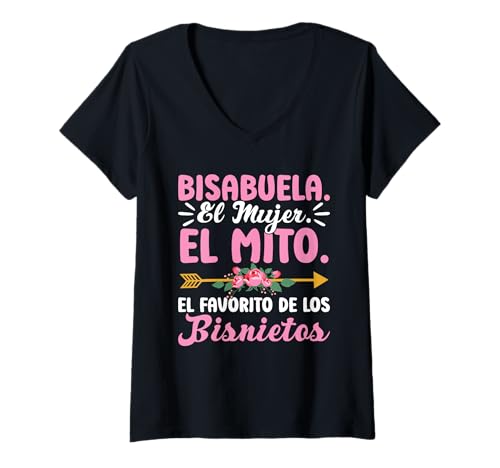 Damen Bisabuela Muttertag Urgroßmutter EL Mujer Bisabuela T-Shirt mit V-Ausschnitt Damen Bisabuela Muttertag Urgroßmutter EL Mujer Bisabuela T-Shirt mit V-Ausschnitt von Bisabuela Design For Spanish Great Grandmother