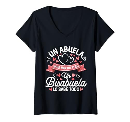 Damen Great Grandmom Bisabuela Muttertag Sabe Mucho Bisabuela T-Shirt mit V-Ausschnitt von Bisabuela Design For Spanish Great Grandmother