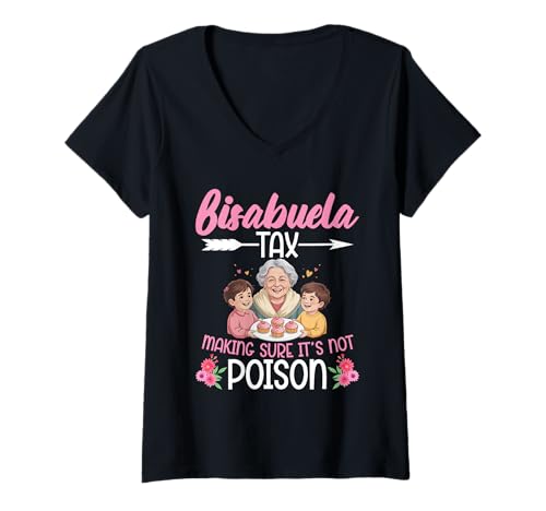 Damen Spanische Urgroßmutter Urgroßmutter Urgroßmutter Tax Making Bisabuela T-Shirt mit V-Ausschnitt Damen Spanische Urgroßmutter Urgroßmutter Urgroßmutter Tax Making Bisabuela T-Shirt mit V-Ausschnitt von Bisabuela Design For Spanish Great Grandmother